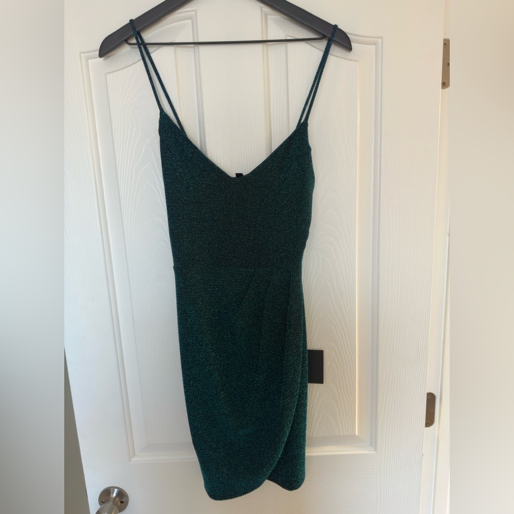 Lulu's sparkly Turquoise and Black Dress-NWT